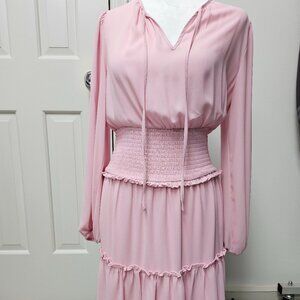 Long sleeved BCBG Dress in Pink Mist - Size Small